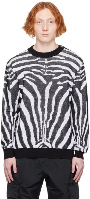Balmain Black & Gray Zebra Sweater