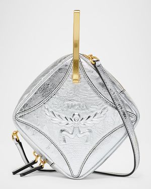 Mini Diamond Metallic Leather Crossbody Bag