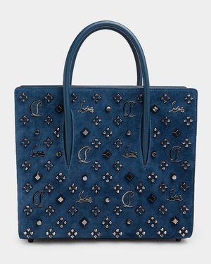 Paloma Medium Top-Handle Bag in Suede with Loubinthesky Spikes