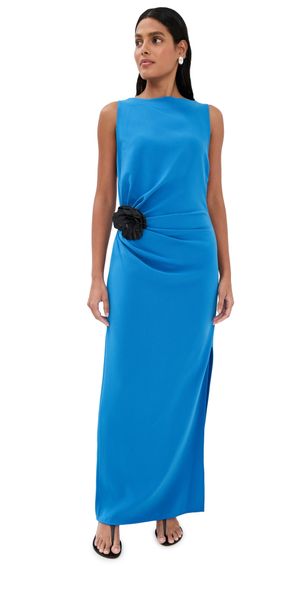 Proenza Schouler Indria Dress In Matte Double Crepe New Blue 6