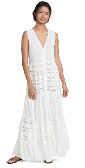 Playa Lucila Eyelet Maxi Dress Black XL