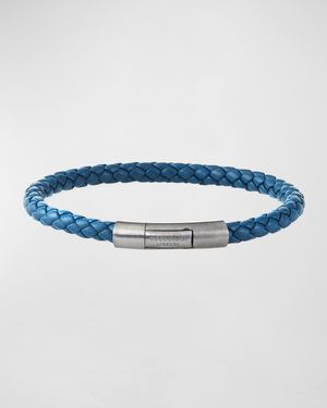 Men's Charles Leather Bracelet, Navy