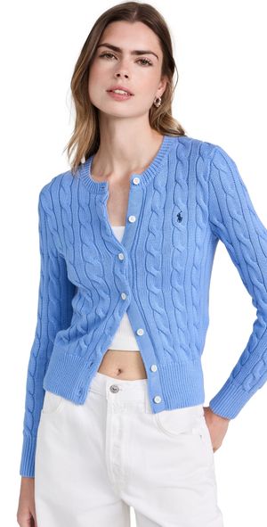 Polo Ralph Lauren Cotton Cable Long Sleeve Cardigan New Litchfield Blue XXL