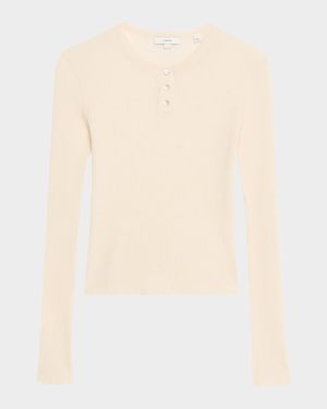 Ribbed Long-Sleeve Henley