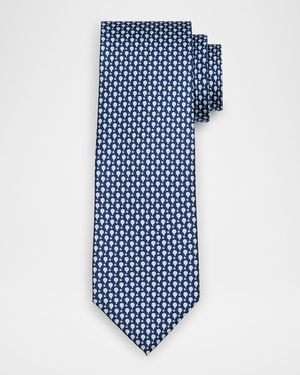 Men's Ping Pong Paddle Printed Silk Tie