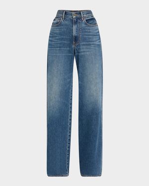 Kasey Mid-Rise Wide-Leg Jeans