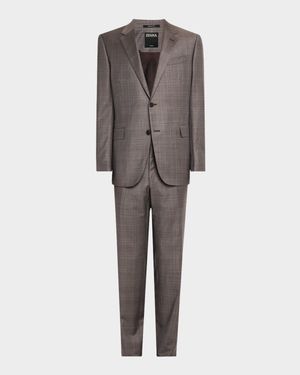 Men's Trofeo Melange Plaid Suit