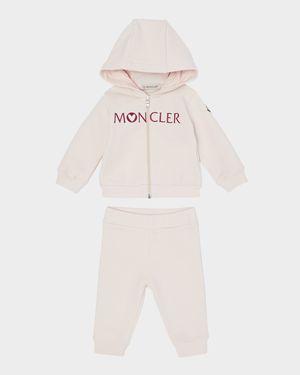 Girl's Heart Logo Hoodie & Jogger Pants Set, Size 6M-3