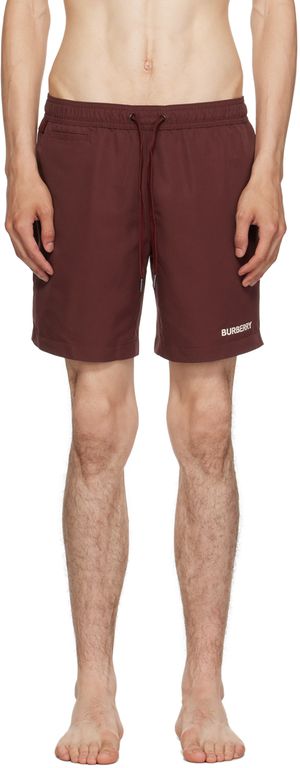 Burberry Burgundy Drawcord Swim Shorts