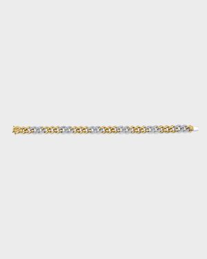 14K Small Link Bracelet with Diamond Pave