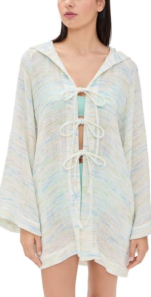 Lisa Marie Fernandez Beach Cape Mini Aegean Striped Linen Gauze 2