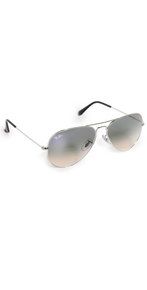 Ray-Ban Aviator Sunglasses Silver/Grey One Size
