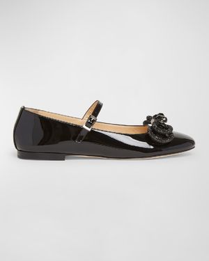 Double Bow Patent Mary Jane Flats