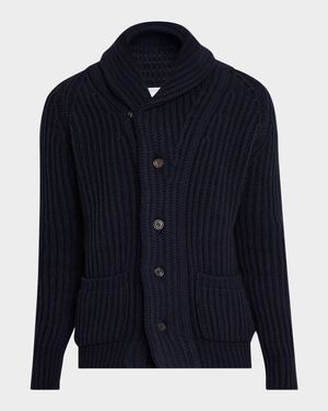 Men's Rib-Knit Cashmere Cardigan