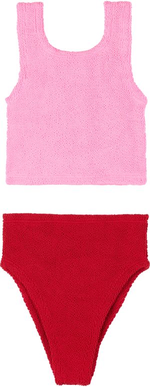 Hunza G Kids Red & Pink Duo Lyra Bikini