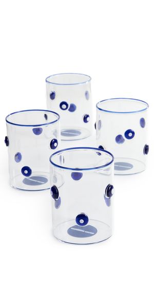 Jonathan Adler Boxed Dottie Rocks Glassware Blue One Size