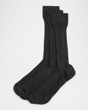 Men's 3-Pack Ribbed Wool Over-Calf Socks