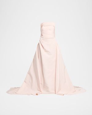 Draped Silk Faille Gown