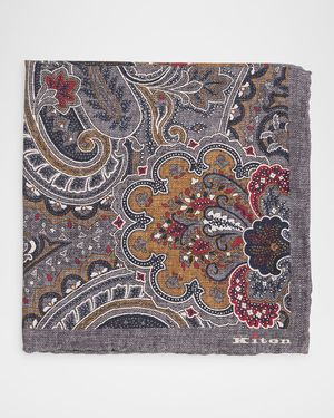 Men's Silk Large Paisley Pocket Square