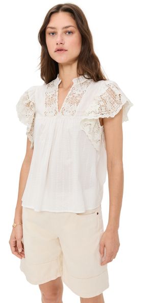 Ulla Johnson Jolie Flutter Sleeve Top Pristine 00