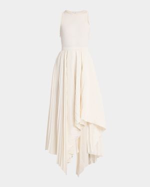 Sleeveless Pleated Skirt Maxi Dress