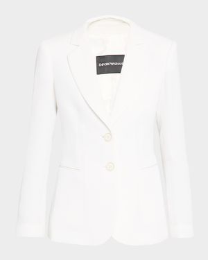 Single-Breasted Waffle Blazer