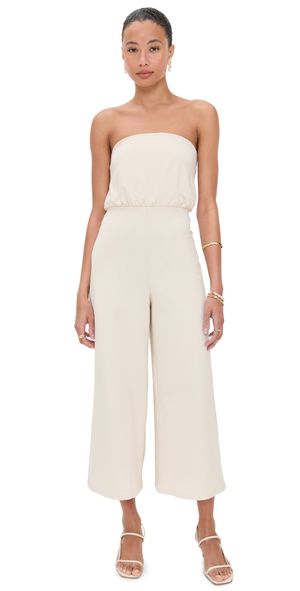 Susana Monaco Blouson Tube Jumpsuit Blanched Almond M