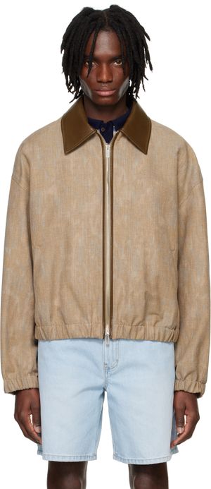 System Beige Speckle Bomber Jacket