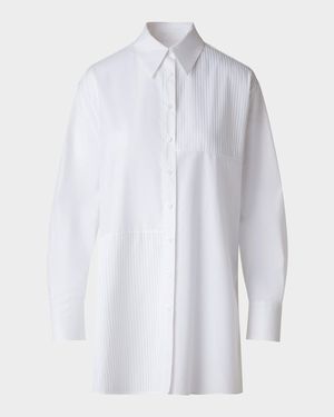 Textured Cotton Voile Oversized Shirt