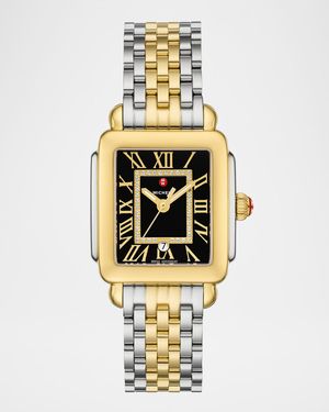 Deco Madison Mid Noir Diamond Dial Two-Tone Bracelet Watch