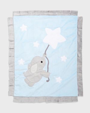 Applique Baby Blanket with Contrast Trim