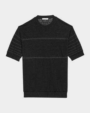 Men's Sheer Stripe Linen T-Shirt