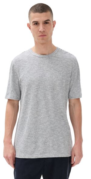 Faherty Sunwashed Tee Silver Sea Stripe M