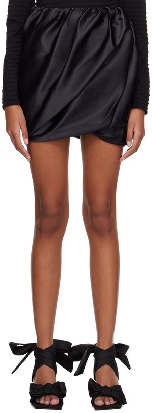 GANNI Black Balloon Miniskirt