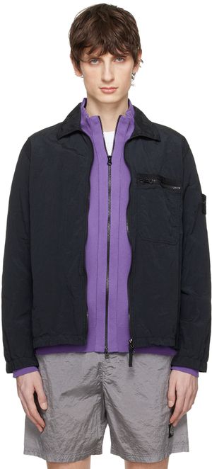 Stone Island Blouson noir à écusson