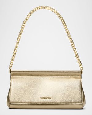 Medium Metallic Leather Clutch Bag