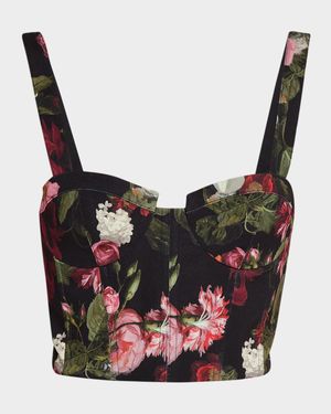 Jeanna Floral Satin Bustier Top