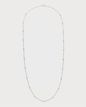 18K White Gold Round Diamond By-the-Yard Necklace, 36"L, 2.1tcw