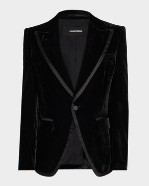 Men's Sparkling Velvet '70s Silk-Trim Blazer