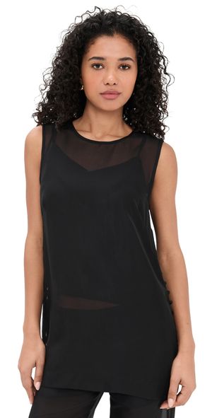 La Ligne Sheer Silk Maxime Top Black S