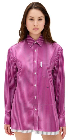 HOMMEGIRLS Mini Shirtdress Raspberry Stripe M