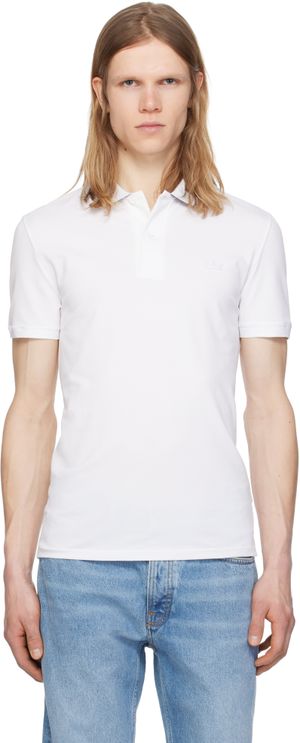 Lacoste White Slim Fit Branded Polo