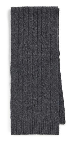 Polo Ralph Lauren Cashmere Cable Scarf Barclay Grey Heather One Size