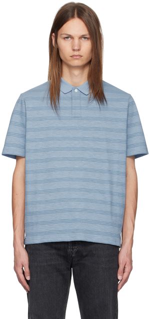 PS by Paul Smith Polo chiné bleu à rayures