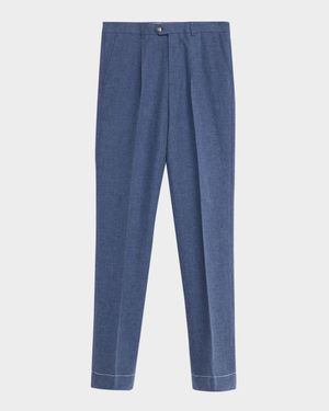 Men's Tailored-Fit Pleated Trousers