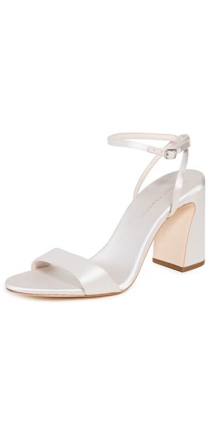 Loeffler Randall Malia Curved Heel Simple Sandals Cream 10