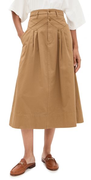 THE GREAT. The Field Skirt Tobacco 2