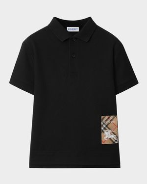 Boy's Johane EKD Logo-Patch Polo Shirt, Size 3-14