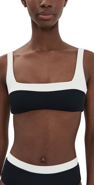 LSPACE Zuri Bikini Top Black/Cream XS