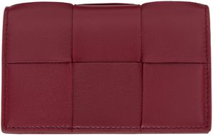 Bottega Veneta Red Cassette Business Card Holder